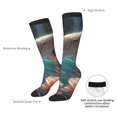 thumbnail image 3 of Daiia Sports Socks Flower White Dolphin Printed Novelty Crew Socks for Men Women Knee High Socks Cotton Socks Soft & Breathable Support Unisex Socks, 3 of 9