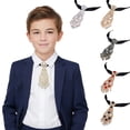 thumbnail image 2 of Hioecau Men Tie Holder Adjustable Size Sparkling Rhinestones Neck Tie Wedding Party Date Performance Suit Decoration, 2 of 8