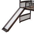thumbnail image 4 of Kumix Twin Loft Bed with Slide, House Roof Loft Bed for Teens Boys/Girls with Full Length Guardrail and Build-in Ladder, Wood Loft Bed Frame for Bedroom, No Box Spring Needed, Espresso, 4 of 8