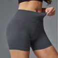 thumbnail image 4 of Audhol Yoga Shorts for Women Womens Yoga Shorts Workout Butt Lifting Shorts for Women High Waisted Gym Yoga Booty Shorts Shorts for Women Grey L, 4 of 6