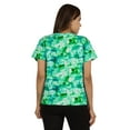 thumbnail image 4 of Moomaya T-Shirts Teinture sur Nœuds à Manches Courtes Froncées pour Femmes Col en V Décontracté en Jersey, 4 of 8