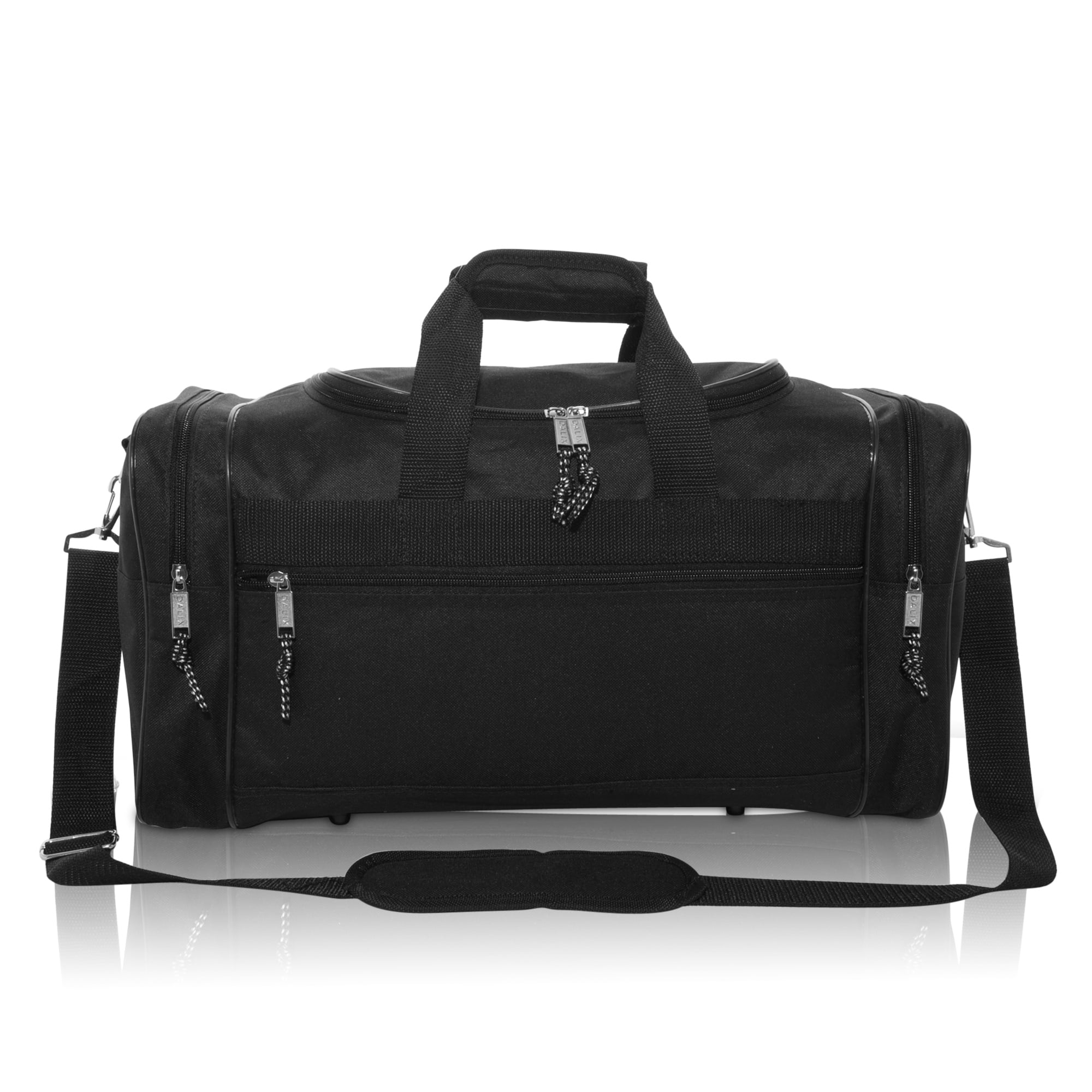 DALIX 17" Blank Duffel Bag Duffle Travel Size Sports Durable Gym Bag in Black
