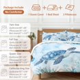 thumbnail image 6 of Cal King 4 Piece Bedding Set Watercolor Ocean Sea Turtle Soft Breathable Duvet Cover and Pillowcase,Marine Life Coral Jellyfish Duvet Cover Set Washable Bed Sheets for Bedroom Dormitory Guest Room, 6 of 9
