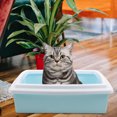 thumbnail image 4 of OULII Side Entry Litter Toilet Tray Sky-blue PP Odor Reduction 1 Set, 4 of 8