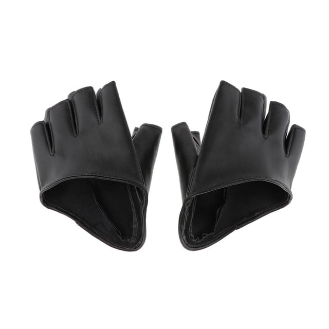 Guantes de Media Palma Hugo Cuero Artificial para Baile Hip Hop negro