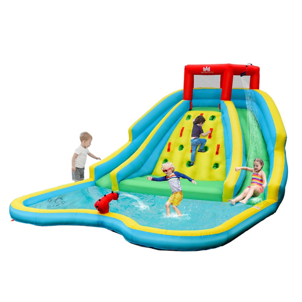 Aimee Lii Double Side Inflatable Water Slide Park with Climbing Wall for Outdoor Without Blower, Bounce House Water Slide for Kids 5-10 Aimee Lii Double Side Inflatable Water Slide Park with Climbing Wall for Outdoor Without Blower, Bounce House Water Slide for Kids 5-10