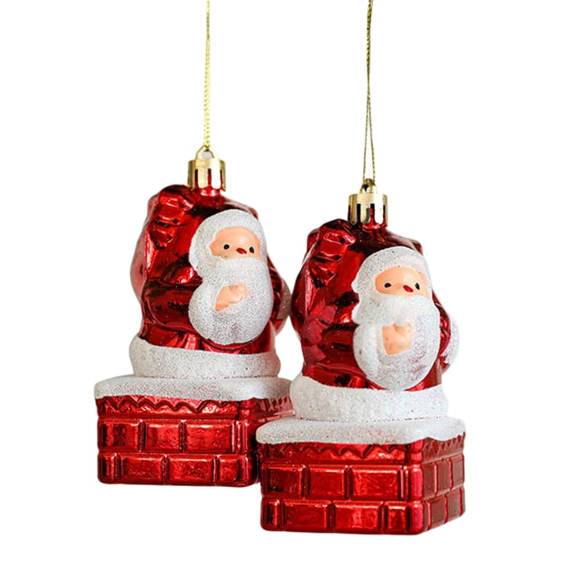 Adornos navideños, juego de 2 gorros navideños y bastones de carameloDecoraciones navideñasColgantes pequeños