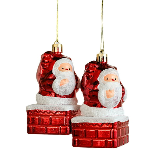 Adornos navideños, juego de 2 gorros navideños y bastones de carameloDecoraciones navideñasColgantes pequeños