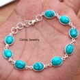 thumbnail image 4 of 925 Sterling Silver Bracelet For Womens & Girls, Turquoise Bracelet Gemstone Unique Handcrafted Bracelet For Her or Him, 4 of 4