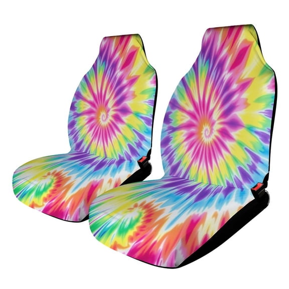 Car Seat Covers Rainbow Tie Dye Swirl(12) Universal Size Fit For Most Car Suv Truck Van Car Accessories Interior Seat Covers For Car Full Set