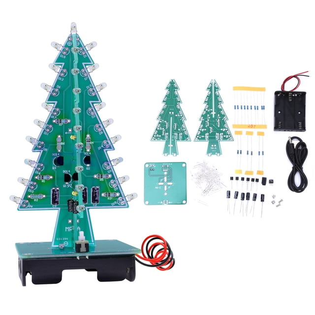 Árbol de Navidad LEDDIY, árbol de Navidad 3D, kit de circuito electrónico estéreo PCB para bricolaje, tecnología avanzada