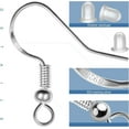 thumbnail image 3 of 925 Sterling Mixed Earring Hooks 120 PCS/60 Pairs, Ear Wires Fish Hooksfor DIY Jewelry Making, Hypo-allergenic Jewelry Findings Parts with 120 PCS Clear Silicone Earring Backs Stoppers, 3 of 5