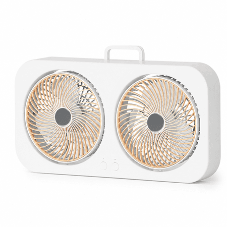 RAIRSKY Window Fan for Bedroom,15.7" 2 Speed Individual 180 Degree Rotating Fan Heads,Auto-Locking Expanders,Window Exhaust Fan,Removable Bug Screen