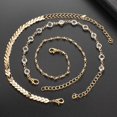 thumbnail image 3 of 3Pcs Golden Tone Faux Crystal Fish Bone Anklet MultiLayer Beach Ankle Bracelet Golden, 3 of 7