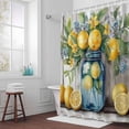 thumbnail image 5 of Yellow Lemon Leaf Fabric Shower Curtain Vintage Oil Painting Washable Shower Curtains for Bathroom, Waterproof Bath Curtain with Hooks Home Decor 36x72in, 5 of 8