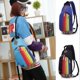 thumbnail image 3 of Rainbow Backpack Outdoor Shoulder Chest Bag 2 en 1 Correa Cross negro jinwen Mochila con bandolera, 3 of 4