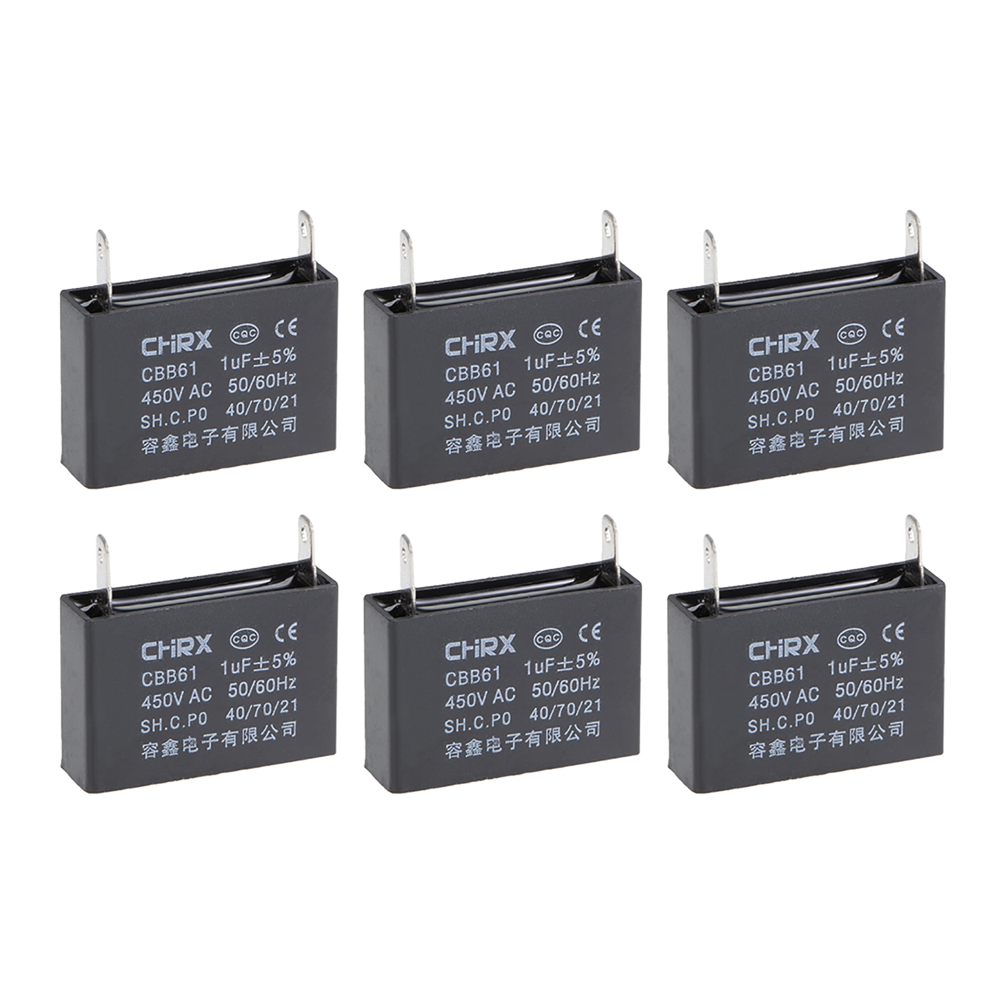 2 Terminal CBB61 Ceiling Fan Capacitor 24uF 450V AC Start Run Capacitors 3pcs