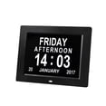 thumbnail image 2 of Workhe Horloge Numérique Écran LCD 8 Pouces Rappel de Repas Heure Rappel de Repas LED Calendrier Jour Réveil Prise US, Noir, 2 of 9