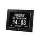 thumbnail image 3 of Reloj digital Pantalla LCD de 8 pulgadas Recordatorio de comida Hora calendario LED Reloj despertador Enchufe de EE. UU., Negro Advancent  HA006527-02, 3 of 6