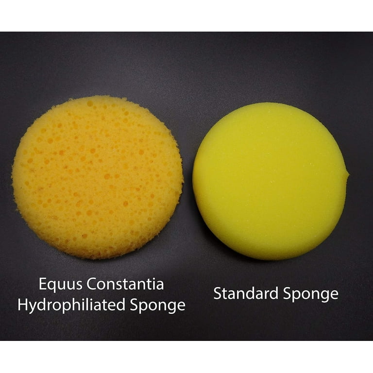 Premium Synthetic Horse Tack Sponges: 12pc Value Pack (10 Round 2.8 inch X1 inch, 2 Large 6 inchx4 inchx2 inch) with Cotton Bag, for Saddles, Bridles