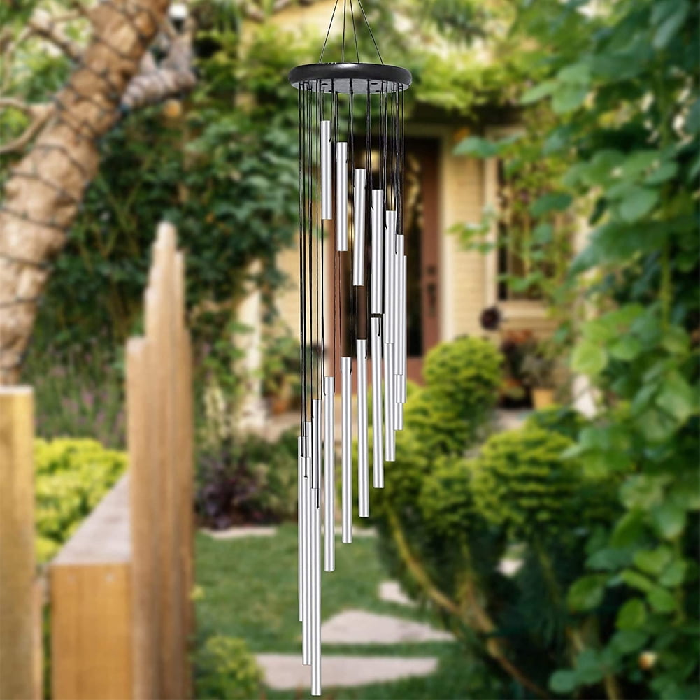 36" Large Tuned Wind Chimes Outdoor, Memorial Chapel Bells Balcony Garden Decor Windchimes with 18 Aluminum Alloy Tubes and S Hook