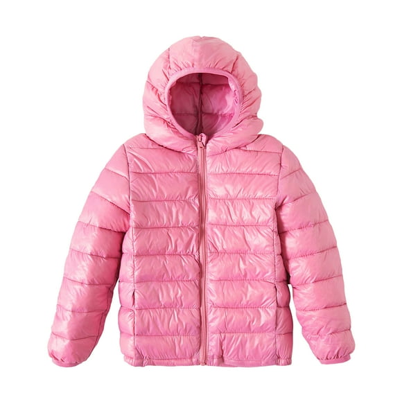 PatPat Kid Boys Girls Puffer Jacket Lightweight Zipper Winter Coat Size 4-13
