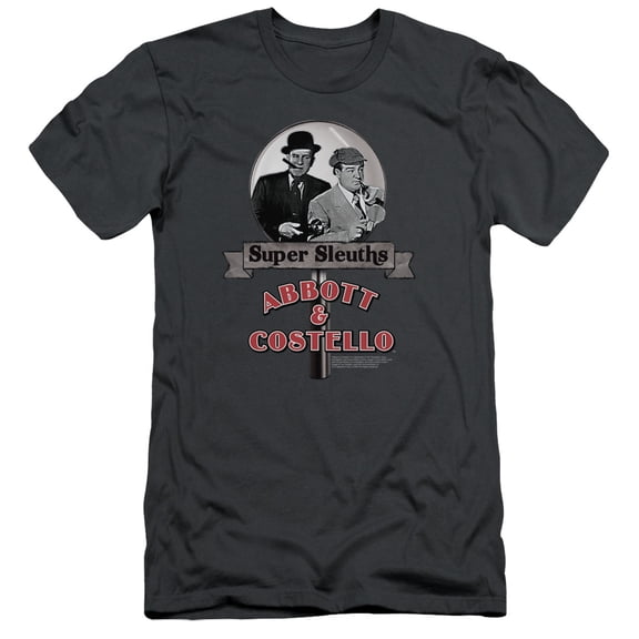 Abbott & Costello Super Sleuth S/S Adult 30/1 T-Shirt Charcoal