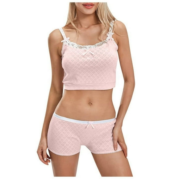 Lixiuxyad Womens Tall Pajamas Women's Summer Elegant Two Piece Outfit Pyjama Sets