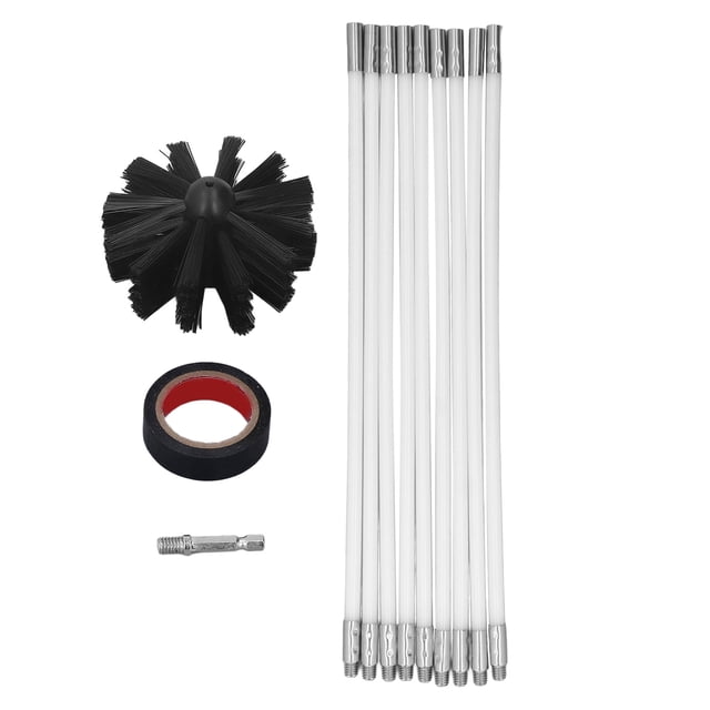 Chimney Pipe Cleaning Brushes,12Pcs Chimney Pipe Inner Dryer Flue Brush Fireplace Stove Accessories High-Precision Functionality