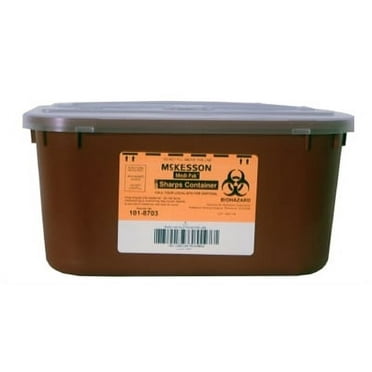 Sharps Container, 1 Gallon, Stackable Multi-purpose 2-Piece, Horizontal Entry Lid - Each
