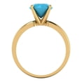 thumbnail image 4 of 2 ct Round Cut Simulated Turquoise Solitaire Engagement Ring for Women in 18K Yellow Gold, 4 of 5