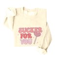 thumbnail image 1 of WEAIXIMIUNG Robe Chandail en Molleton pour Femmes Chandails en Molleton de la Saint-Valentin pour Femmes Pull Graphique à Lettres en Cœur Col Rond Manches Longues d'Hiver, 1 of 4