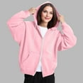 thumbnail image 2 of tarylea Hoodies for Women Two Way Zipper Drawstring Sweatshirts Long Sleeve Solid Color Jackets with Pockets Casual Loose Fall Athletic Tops, 2 of 6