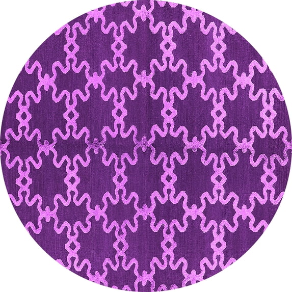 Ahgly Company Indoor Round Oriental Pink Industrial Area Rugs, 3' Round