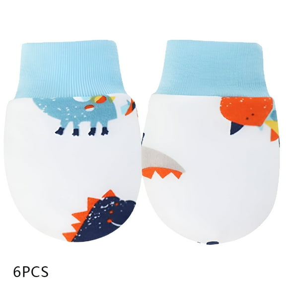 TELOLY 6Pcs Baby Mittens,Exquisite Design Baby Mittens Newborn,Breathable and Comfy Newborn Mittens No Scratch,Style1