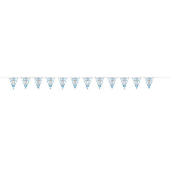 Fancy Blue Cross First Holy Communion Foil Pennant Banner - 1 Pc
