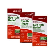 3 Pack - LEADER Sterile Eye Drops for Eye Allergy & Itch Relief, Ketotifen Antihistamine Solution 0.035%, Up to 12 Hours, Prescription Strength 0.34 fl oz