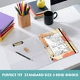 thumbnail image 6 of Colorful Hibiscus Flowers 3-Ring Binder Pouches A4 Size Zipper Pocket File Storage 2 Packs, 6 of 6