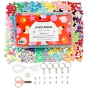 BeadTin Jelly Sparkle Mix 6.5mm Mini Barrel Pony Beads (1000pcs) 