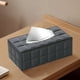 thumbnail image 4 of Caja de pañuelos rectangular de cuero sintético con tapa, soporte para servilletas de papel para baño, hogar, oficina, coche, decoración automotriz con base magnética., 4 of 6