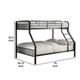 thumbnail image 5 of Industrial Style Twin over Full Metal Bunk Bed with Tubular Frame Black, 5 of 5