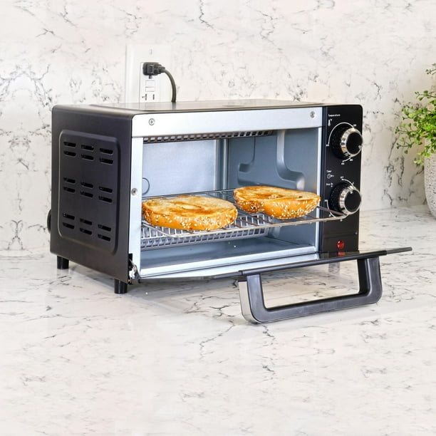 Total Chef 4-Slice Toaster Oven with Timer and Temperature Control