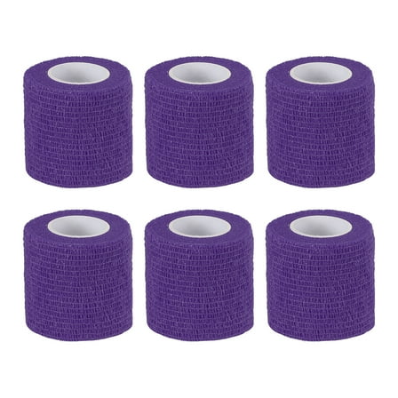 2" x 177" 6 Pcs Self Adhesive Bandage Wrap Elastic Self Tape Sport Dark Purple