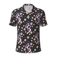thumbnail image 2 of Daiia Snake And Floral1 Pattern Men’s Polo Shirts,Solid Deck Shirt,Classic Fit, Breathable Cotton Polo for Casual and Sport Wear-X-Large, 2 of 7
