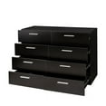 thumbnail image 3 of 8 Drawer Double Dresser, Modern Wood Storage Cabinet for Bedroom & Living Room, Black, 3 of 7