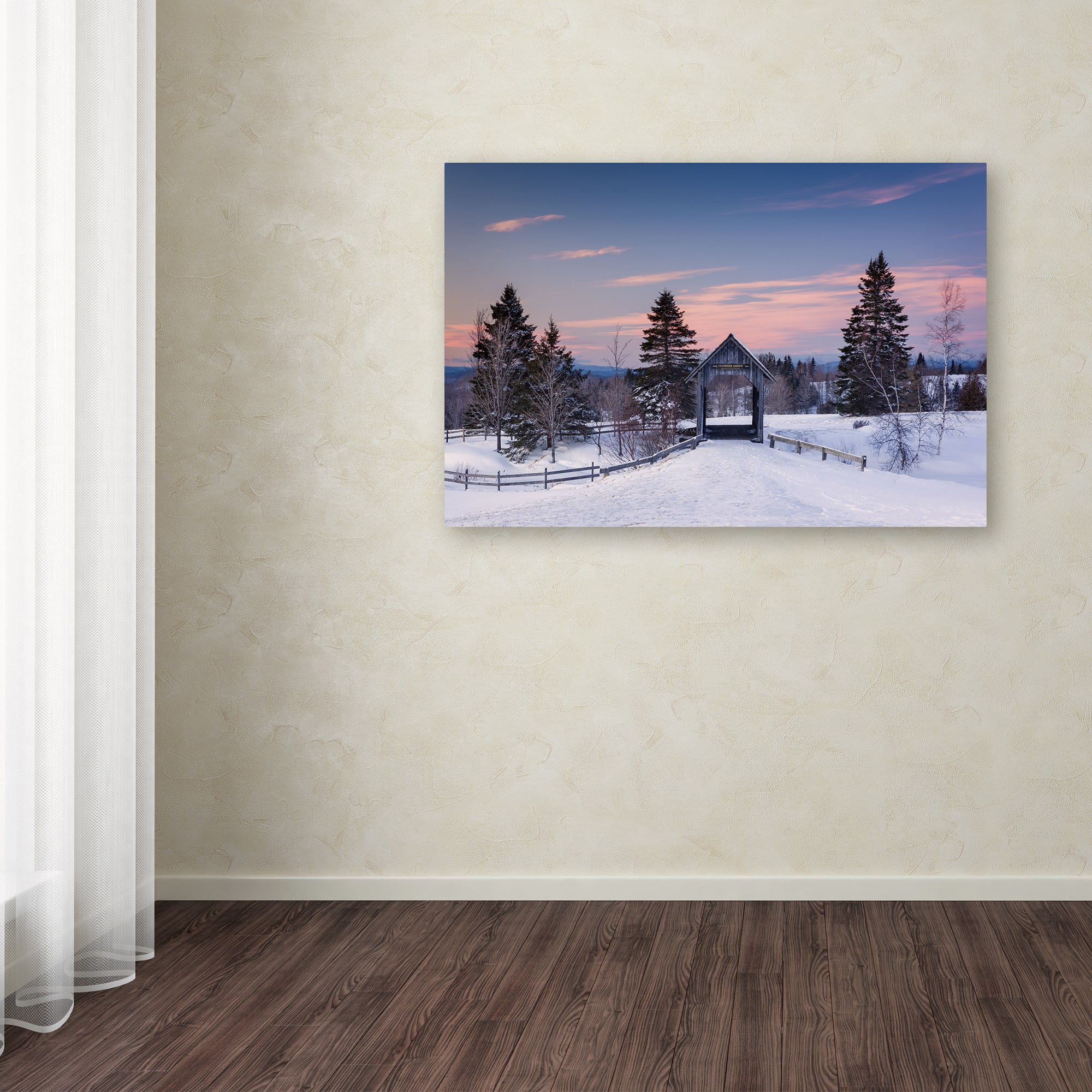 Trademark Fine Art "Snow at the Bridge" Canvas Art by Michael Blanchette Photography