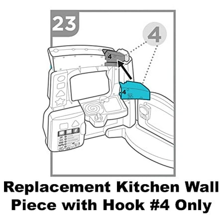Replacement Parts for Fisher-Price Laugh & Learn Smart Learning Home - FJP89 ~ Replacement Kitchen Wall Piece ~ Top Inner Rear with Hook #4