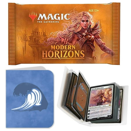 Totem World 1 Booster Pack of Magic The Gathering Modern Horizons with a Totem Island Mana Symbol Mini Binder Collectors Album - One MTG Pack for MH1 Booster Draft