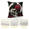 thumbnail image 4 of PHYHOO Red Rose Skull and Pillow Covers Hallowmas Thanksgiving Farmhouse Outdoor Room Throw Pillowcase Short Plush Sofa Couch Decorative Cushion Case, 4 of 5