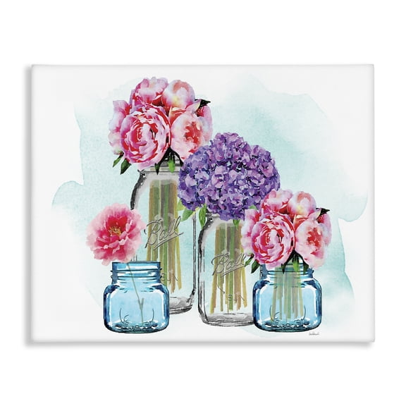 Stupell Industries Art Deco Fashion Designer Flower Jars Pink Purple Watercolor Canvas Art, 20 x 16, by Amanda Greenwood